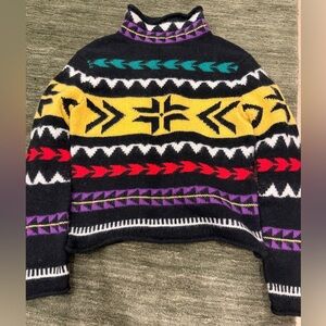 Polo Ralph Lauren Southwestern Geometric Knit Turtleneck Wool Sweater